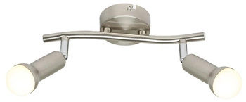 Oblouková stropní lampa 2x40W E14 saténový nikl