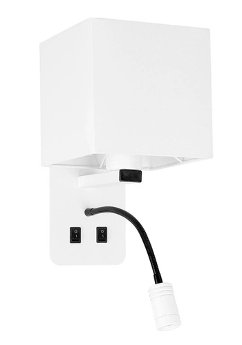 Nástěnné svítidlo Magnum 2 obdélníkové 1x40W E27+3W LED stínidlo čtvercové bílé