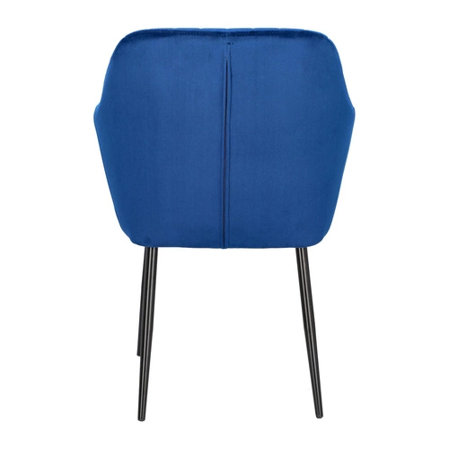 Jídelní židle s područkami, čalouněná modrým sametem, glamour Emilia Actona