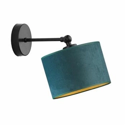 Nástěnné svítidlo glamour Tete Gold LYSNE s regulovatelným zeleným sametovým stínidlem do ložnice