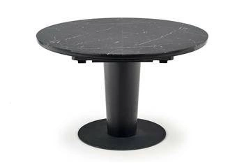Rozkládací kulatý jídelní stůl Tiano černý mramor moderní do jídelny a obýváku 120-160 cm