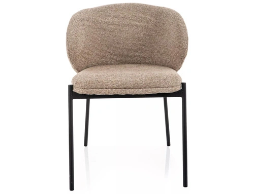 Čalouněná béžová jídelní židle Elsme s područkami