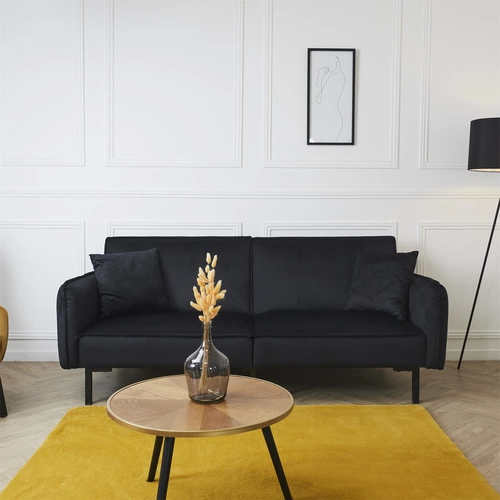 Rozkládací pohovka Giulia černá moderní s funkcí spaní do obýváku a studentského pokoje