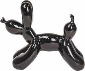 Dekorativní figurka balonový pes černý HV decor moderní na komodu do obýváku 14,5 cm
