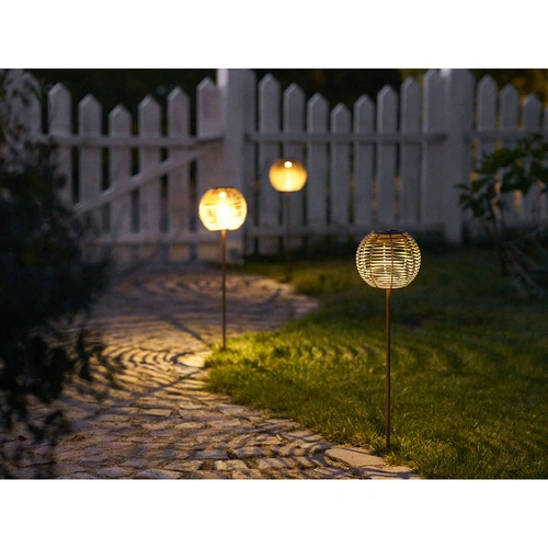Solární zahradní LED lampion Carlisle House Nordic, hnědý 70 cm IP44