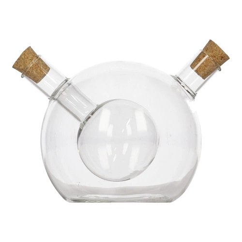 Skleněná láhev 2v1 na olej a ocet 480 ml kulatá moderní 5five simply smart
