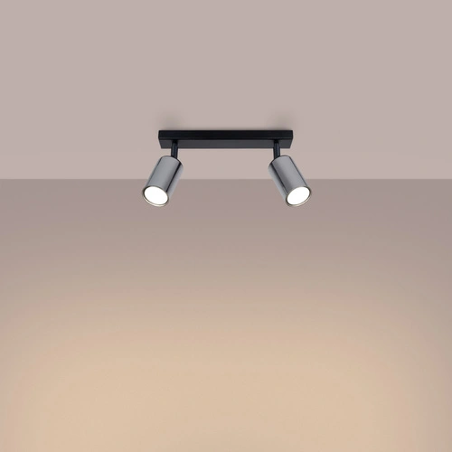 Stropní LED svítidlo WINX 2 černý chrom moderní do obýváku a ložnice 30 cm SOLLUX