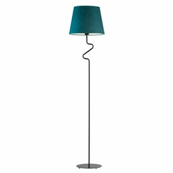 Stojací lampa do obýváku FOGO zelený samet moderní s látkovým stínidlem glamour Lysne