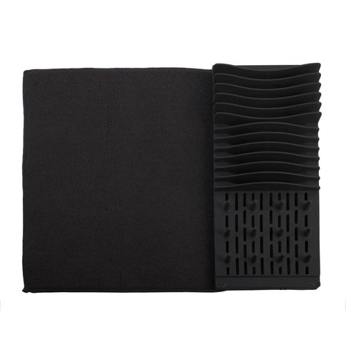 Intesi Airy moderní černá textilní odkapávač na nádobí na kuchyňskou desku 59,5x45 cm