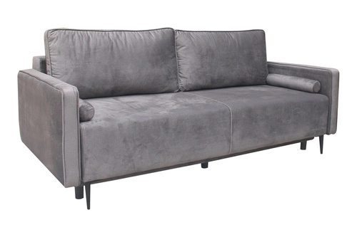 Rozkládací pohovka Arosa s funkcí spaní do obýváku, 2místná, sametová tmavě šedá Intesi