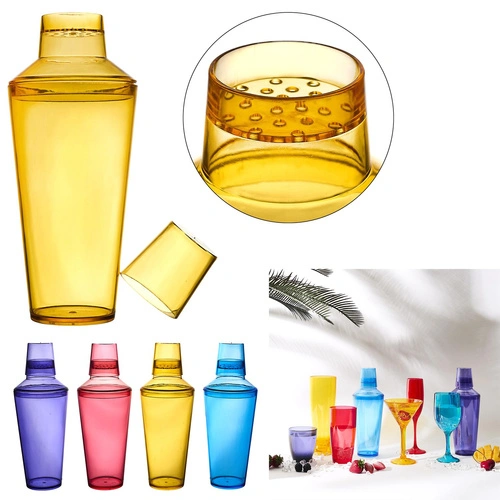 Shaker na koktejly Sky Intesi modrý 500 ml tří dílný se sítkem