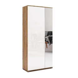 Šatní skříň s zrcadlem Tissa moderní bílá dub craft hloubka 40 do ložnice 80 cm