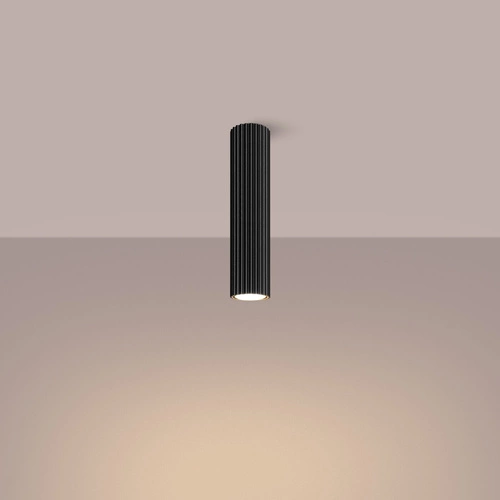 Stropní svítidlo černé KARBON 30 minimalistické hliníkové do obývacího pokoje a ložnice SOLLUX