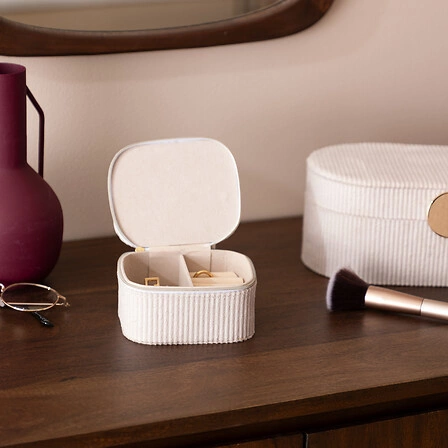 Šperkovnice do zásuvky Enya manšestrová béžová Atmosphera s přihrádkami