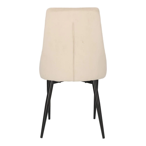 Čalouněná židle Loretta velvet béžová do jídelny a obýváku moderní na černých nohách Intesi