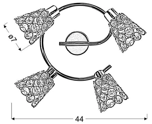 Stropní svítidlo Glossy nastavitelná zlatá spirála do obýváku a jídelny glamour 44 cm