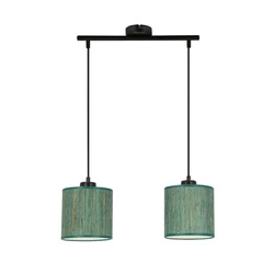 Závěsné svítidlo Patti zelené, nastavitelná, 2bodová, do obýváku a jídelny s textilním stínidlem