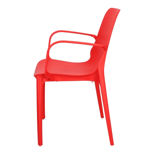 Zahradní židle s područkami Ginevra SCAB Design červená, stohovatelná moderní z plastu