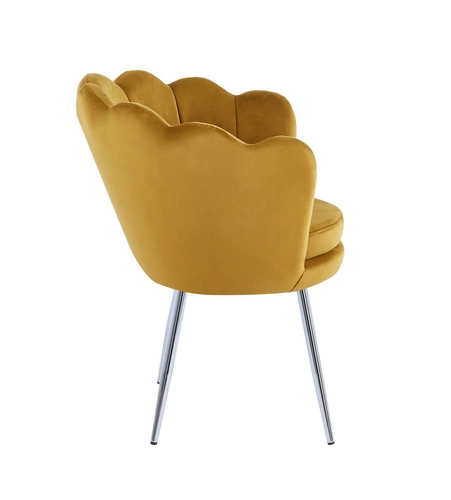 Židle shell Fiona VIC hořčice/stříbrné nohy
