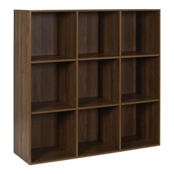 Knihovna Tiffany 9 polic tmavý ořech do obývacího pokoje Intesi