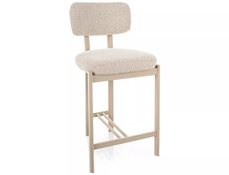 Barová židle Montico béžová čalouněná s opěrkou do kuchyně 62 cm