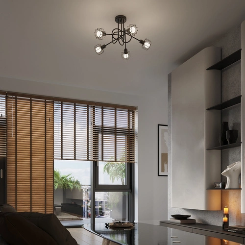 Moderní lustr BELUCI 3S černý kovový do obývacího pokoje a jídelny 3bodový