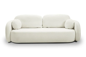 Rozkládací pohovka Salby bílá s úložným prostorem a funkcí spaní 3místná do obýváku