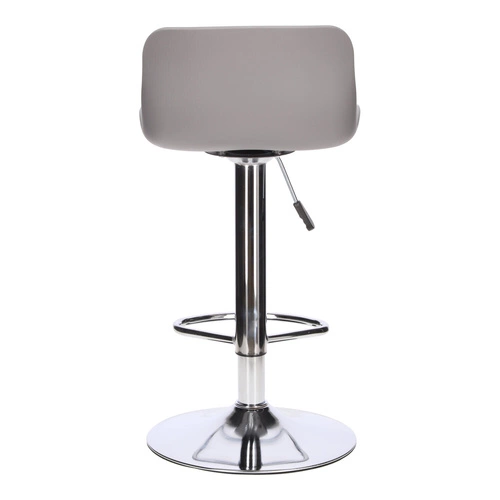 Barová židle s opěrkou Inge šedá výškově nastavitelná otočná moderní do kuchyně a k ostrůvku Intesi