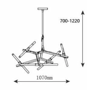 Závěsné svítidlo STICKS-10 zlaté OUTLET