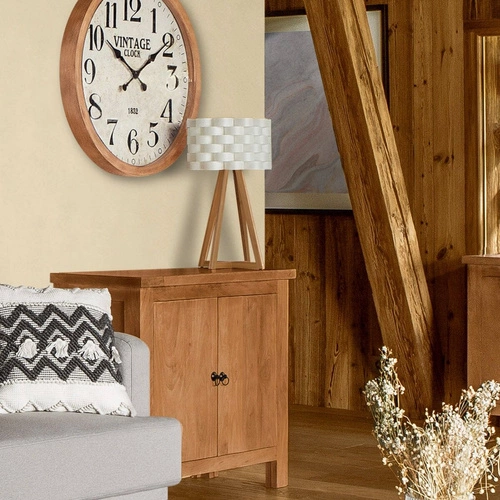 Noční lampička do ložnice Moki bílá bambusová moderní stolní lampa Atmosphera 30,5 cm