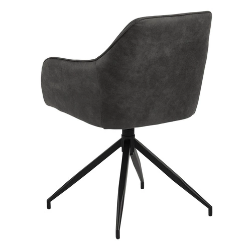 Otočená čalouněná židle Brenda Actona šedá s područkami do jídelny moderní