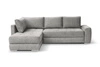 Rohová rozkládací sedací souprava do obýváku Rabis šedá moderní s úložným prostorem Intesi