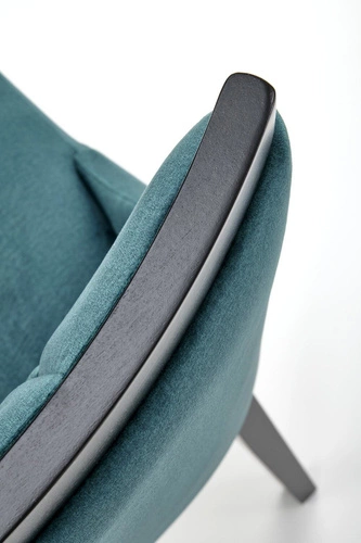 Jídelní židle Andre zelená čalouněná sametem na dřevěných nohách Intesi