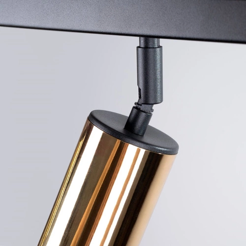 Stropní LED svítidlo WINX 6L černé zlaté moderní do obýváku a jídelny SOLLUX