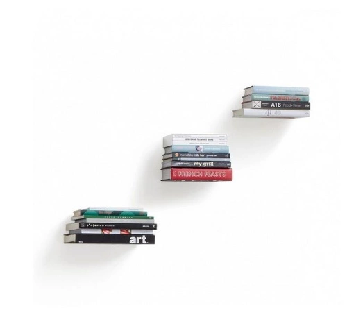 Sada 3 kovových polic na knihy Conceal Umbra stříbrná minimalistická do obýváku