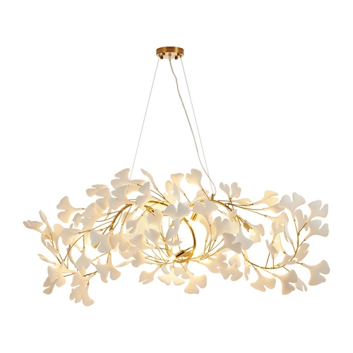 Závěsné svítidlo BOTANIKA WAVE zlatá bílá 125 cm moderní nad jídelní stůl