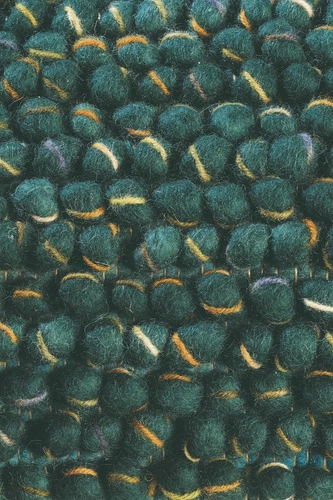 Vlněný koberec do obýváku Cobble zelený 250x350 cm moderní měkký ručně tkaný