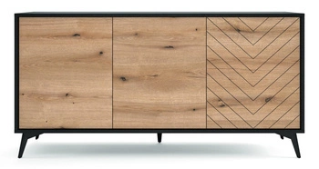 Komoda Fargo 154 cm moderní na nožkách s dekorem rybí kosti do obýváku a ložnice loftová Intesi