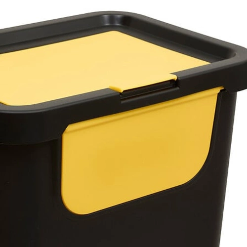 Sada 3 skládacích černých kuchyňských košů na tříděný odpad 24 l 