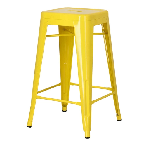 Židle barová Paris 66cm žlutá inspirovaná Tolixem Výprodej