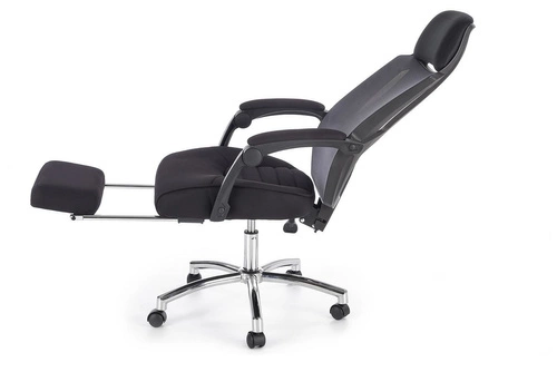 Ergonomická kancelářská židle Mande černá s podnožkou a síťovaným opěradlem do kanceláře