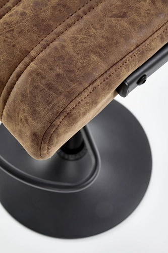 Barová židle Victis slim hnědá s opěrkou, nastavitelná, ekokůže, moderní do kuchyně Intesi