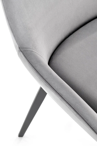 Čalouněná jídelní židle z šedého veluru s područkami Margau moderní