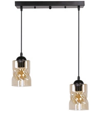 Závěsná lampa Felis černá 2x60W E27 jantarové stínítko