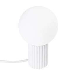 Moderní bílá stolní lampa HALO Sollux Lighting z hliníku a skla do ložnice nebo obývacího pokoje