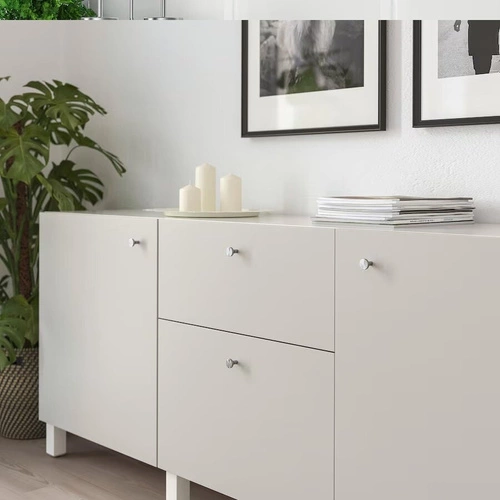 Sada 12 nábytkových knoflíků BAGGANAS z nerezové oceli IKEA