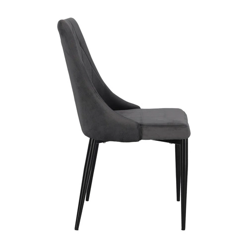 Jídelní židle Magnat čalouněná šedý samet glamour na černých kovových nohách Intesi