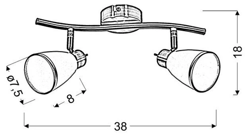 Stropní lampa Regent bílá a zlatá nastavitelná 2bodová do obývacího pokoje a jídelny