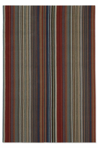 Venkovní moderní koberec Spectro Stripes Teal Sedonia Rust 250x350 na terasu a balkon