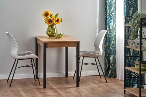 Rozkládací jídelní stůl Nigot moderní dub wotan černé nohy 100-135x60 cm